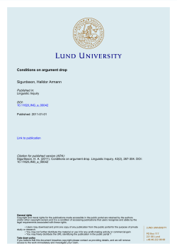 Conditions on argument drop Sigurdsson, Halldor