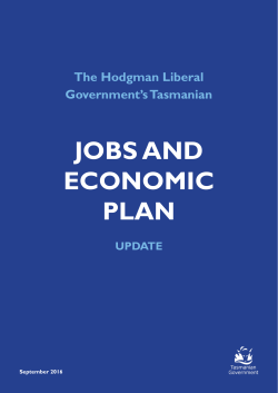 Economic Update - Premier of Tasmania