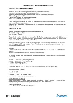 how to size a pressure regulator