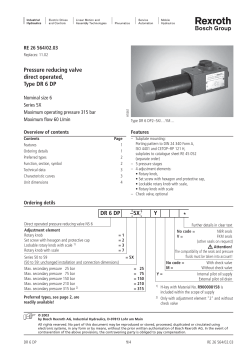 * DR 6 DP &ndash;5X Y Pressure reducing valve direct operated, Type DR