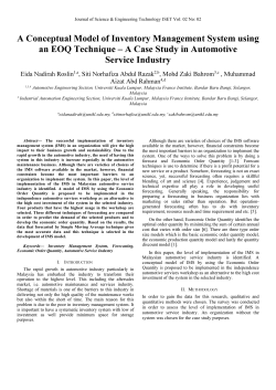 A Conceptual Model of Inventory Management System