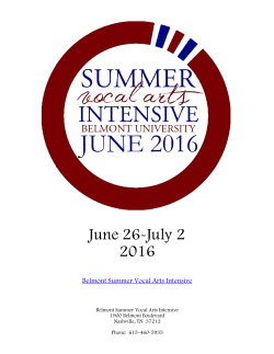 June 26-July 2 2016 - Belmont University