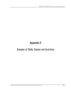 Appendix E Samples of Skills, Games and Activities