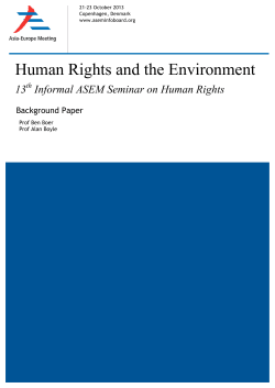 Human Rights and the Environment - Asia