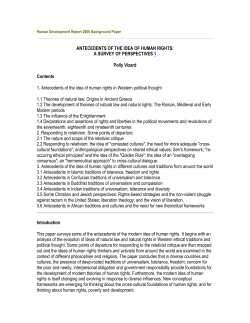 Antecedents of the Idea of Human Rights