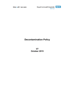 Decontamination Policy - Royal Cornwall Hospitals NHS Trust