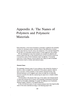 Appendix A: The Names of Polymers and Polymeric Materials