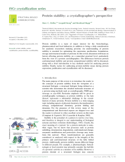Protein stability: a crystallographer`s perspective