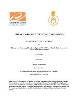 LITERACY AND ADULT EDUCATION (LABE) UGANDA