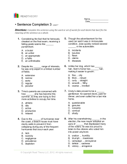 Sentence Completion 3 - EnglishForEveryone.org