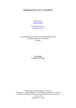 immigration, left and right - Wissenschaftszentrum Berlin f&uuml;r