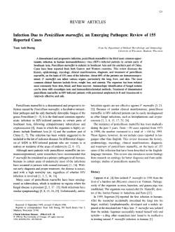 Infection Due to Penicillium marneffei, an Emerging Pathogen