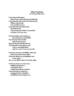"Where I`m From" poems