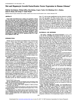 Met and Hepatocyte Growth Factor/Scatter Factor Expression in