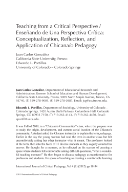 Teaching from a Critical Perspective / Ense&ntilde;ando de Una