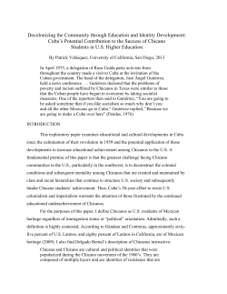 Cuba`s Potential Contribution to the Success of Chicano