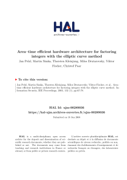 Area&ndash;time efficient hardware architecture for factoring - HAL