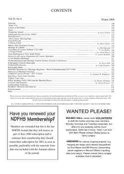 WANTED PLEASE! - Northumberland and Durham Family History