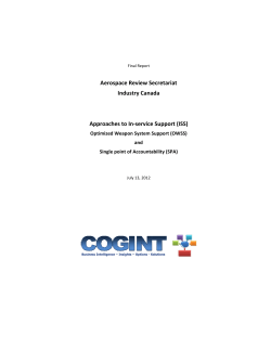 Approaches to In-service Support (ISS)