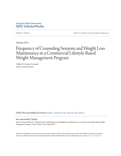Frequency of Counseling Sessions and Weight Loss Maintenance in