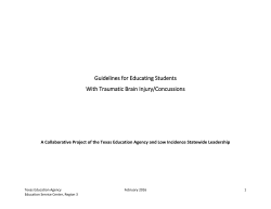 Guidelines for Educating Students With Traumatic Brain Injury
