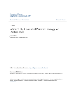In Search of a Contextual Pastoral Theology for Dalits in India