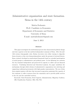 Administrative organization and state formation. Siena in the 14th