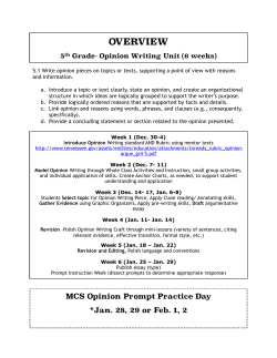 5th grade Opinion Writing - Murfreesboro City Schools Teacher
