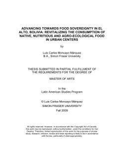 advancing towards food sovereignty in el alto, bolivia: revitalizing