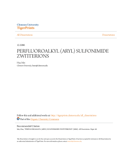 perfluoroalkyl (aryl) sulfonimide zwitterions - TigerPrints