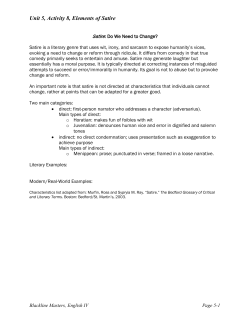 Unit 5, Activity 8, Elements of Satire