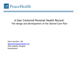 A User Centered Personal Health Record: