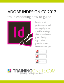 Adobe InDesign CC 2017 troubleshooting how