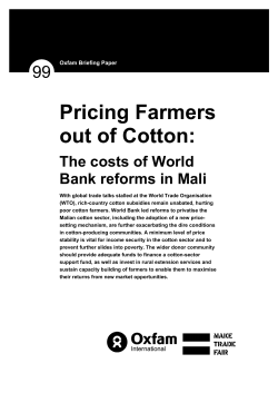 Pricing farmers out of cotton