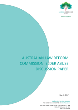 aUSTRALIAN LAW REFORM COMMISSION: ELDER ABUSE