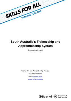 South Australia`s Traineeship and Apprenticeship