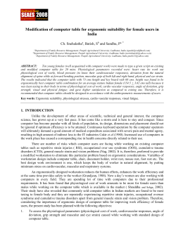 Modification of computer table for ergonomic suitability for female