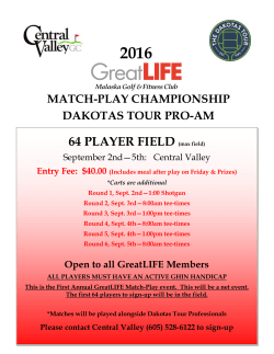 64 PLAYER FIELD (max field) - Central Valley Golf Course