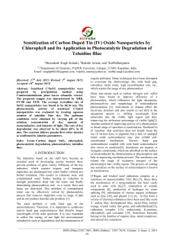 Sensitization of Carbon Doped Tin (IV) Oxide
