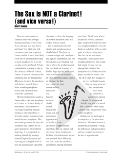 Sax is NOT a Clarinet, Rhett Bender