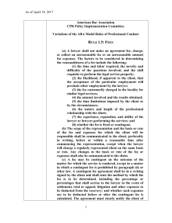 RULE 1.5: FEES - American Bar Association