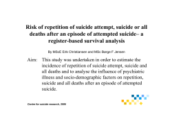 Risk of repetition of suicide attempt, suicide or all deaths after an