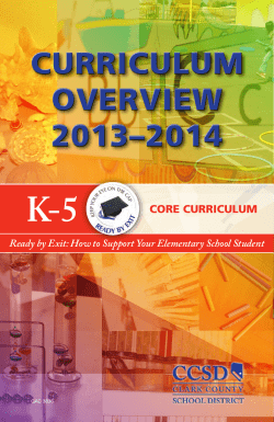 Curriculum Overview K-5