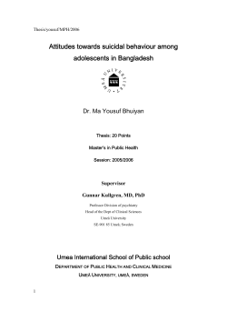 Attitudes towards suicidal behaviour among adolescents in