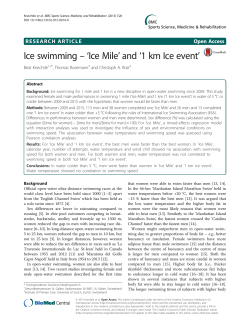 Ice swimming &ndash; `Ice Mile` and `1 km Ice event`