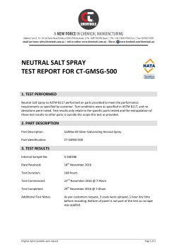 NEUTRAL SALT SPRAY TEST REPORT FOR CT-GMSG-500