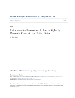 Enforcement of International Human Rights by Domestic Courts in