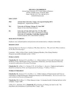 Melissa Chamberlin - WP Carey School of Business