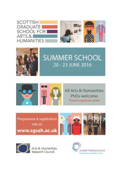 SGSAH Summer School Programme 2016