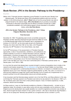 JFK in the Senate: Pathway to the Presidency